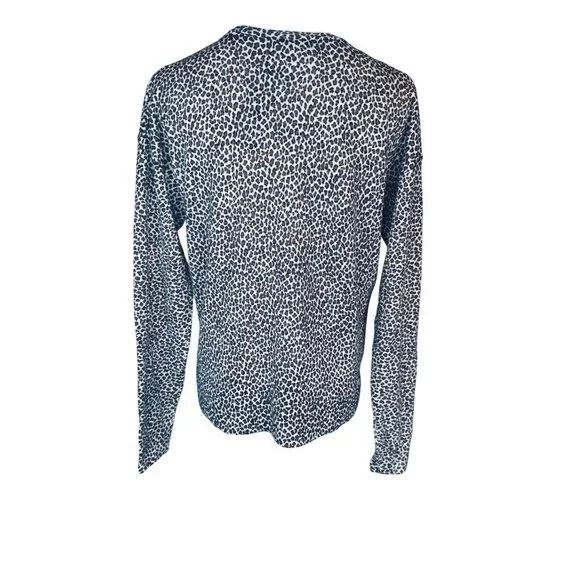 NWT Banana Republic Small Leopard Print V-Neck Merino Wool Sweater - Picture 13 of 15